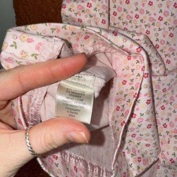 Women’s Christopher and Banks Pink Ditsy Floral Skirt Cottage Unsized - Picture 5 of 5